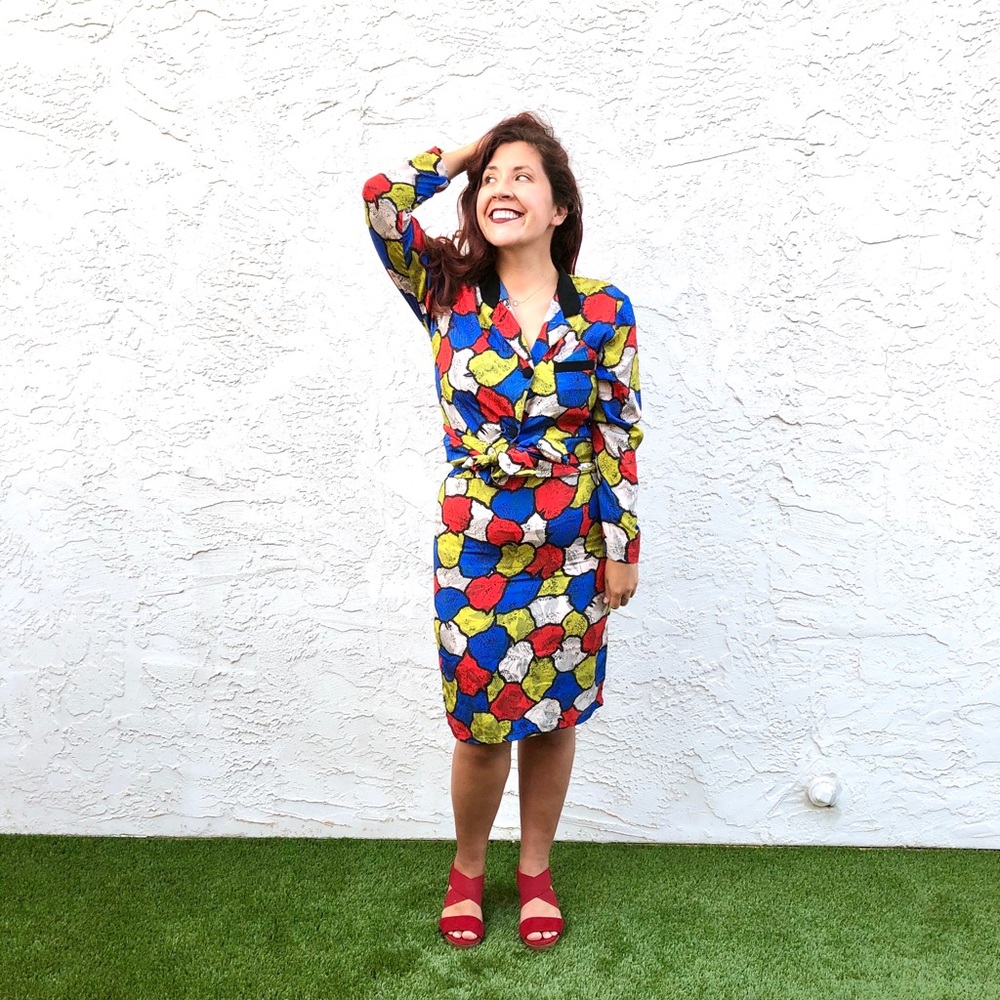 Vintage Abstract Two Piece Set - Picture 3 of 6